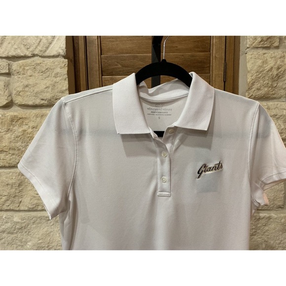 Vineyard Vines Women’s White Polo Performance Golf Top GIANTS Small NWT - Picture 2 of 8